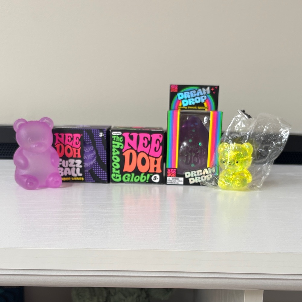 NeeDoh Dream Drop & NeeDoh Groovy Glob Kids Stress Toy Set - Pink & Yellow
